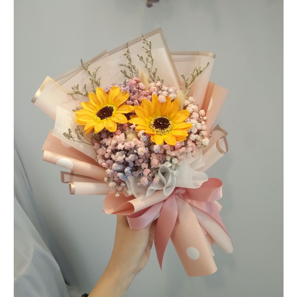 Soap Sunflower Baby Breath Bouquet 香皂太阳花满天星花束 Shopee Malaysia