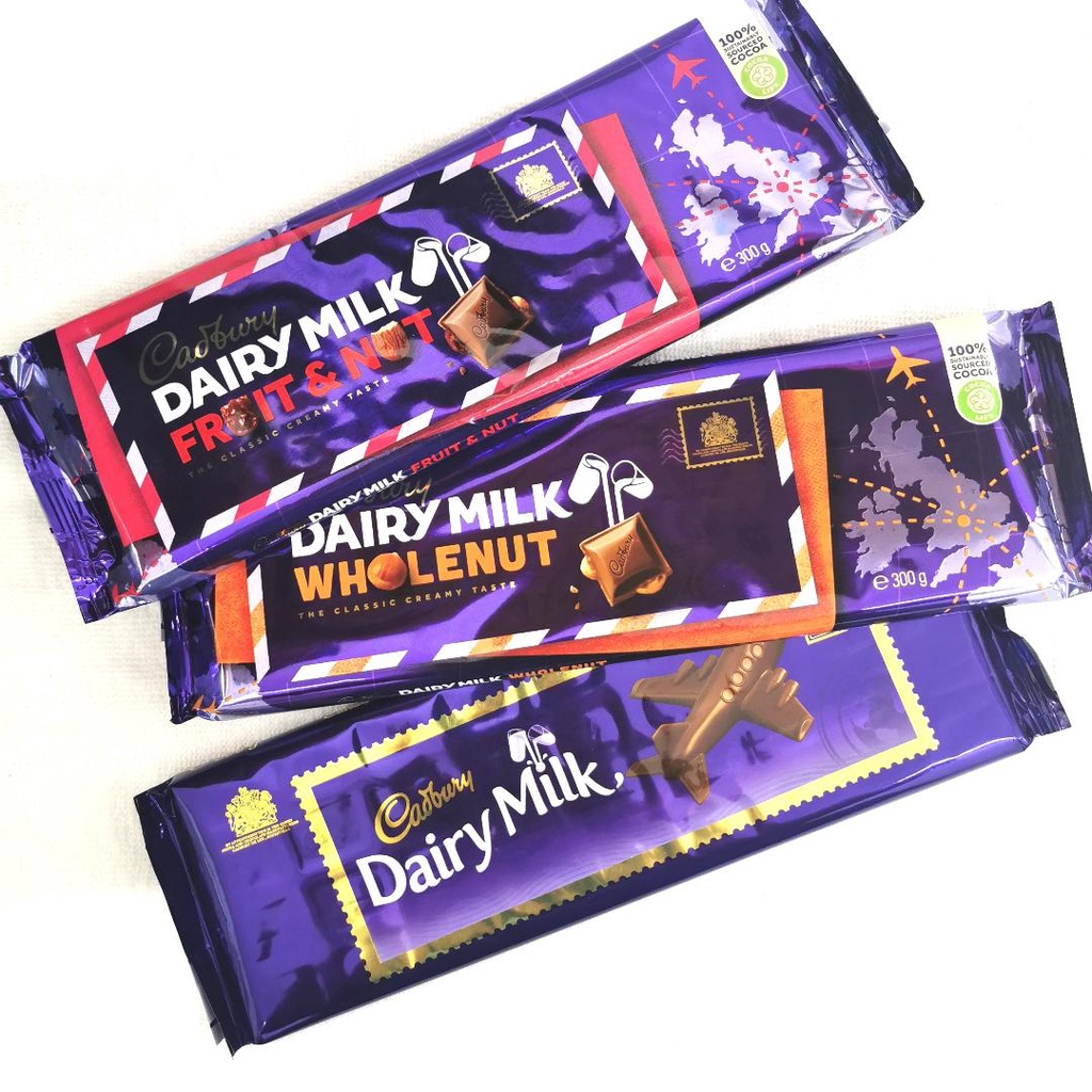 Cadbury Dairy Milk Chocolate Bar 300g / FRUIT & NUT / WHOLENUT Shopee