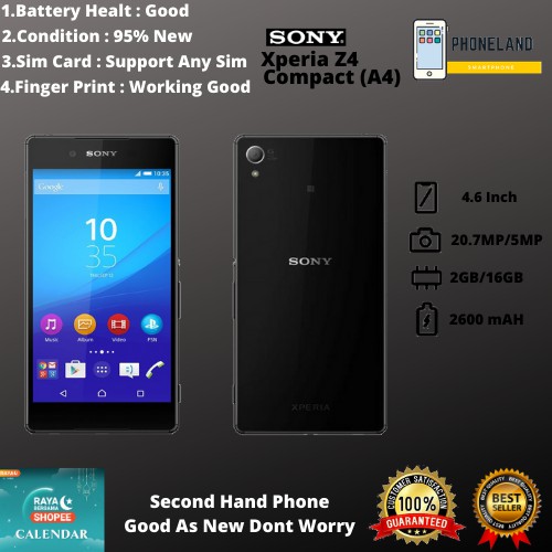 Sony Xperia Z4 Compact Docomo 2gb Ram 16gb Rom Original Sony Secondhand Shopee Malaysia