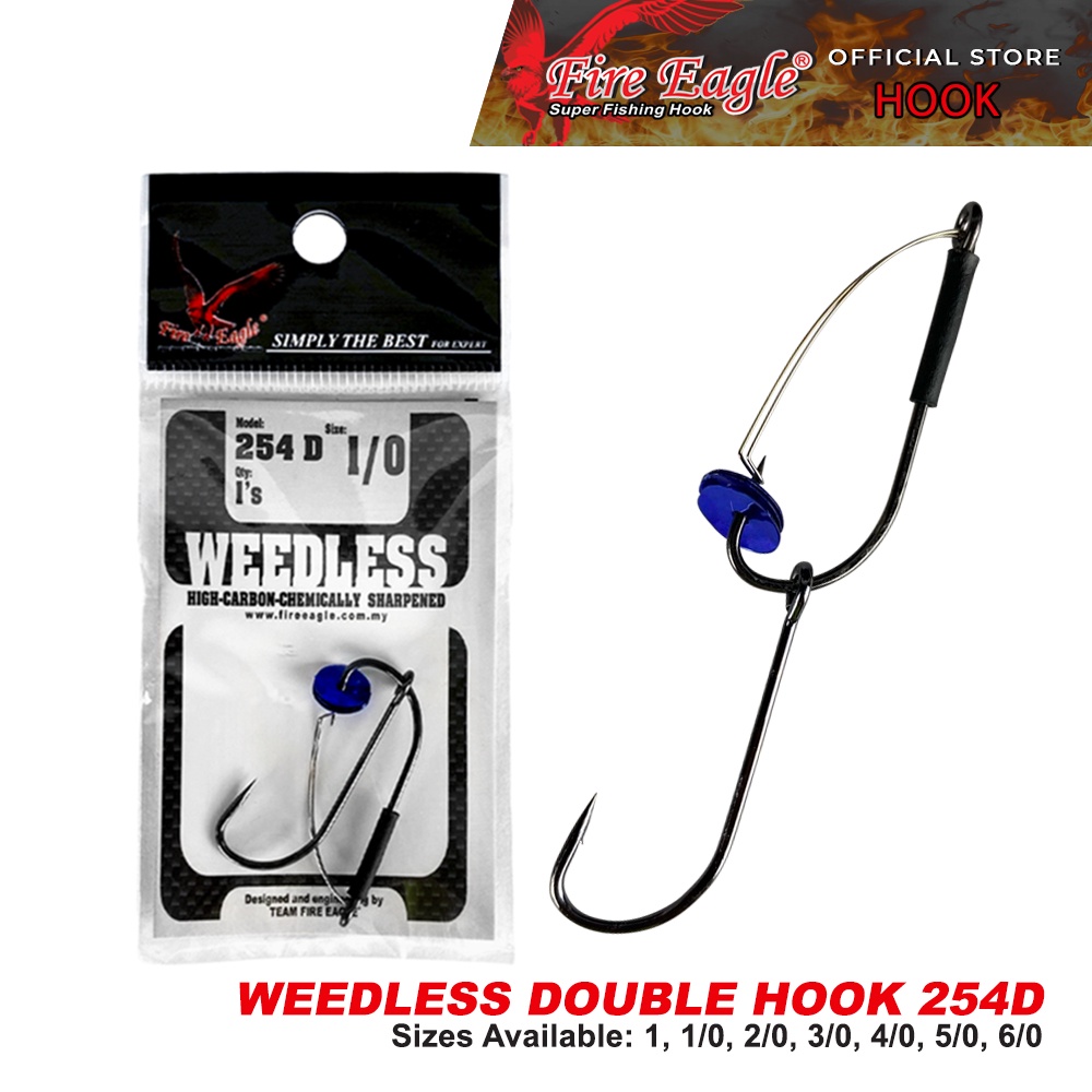 Fire Eagle Weedless Double Hook 254D Fishing Hook (1's) Shopee Malaysia