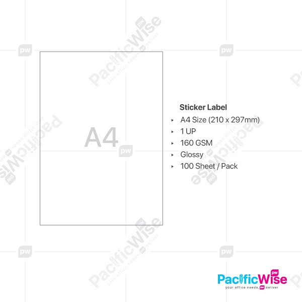Glossy Sticker Label Label Pelekat Berkilat Sticker Label 1 Up 210mm X 297mm 100 S Shopee Malaysia