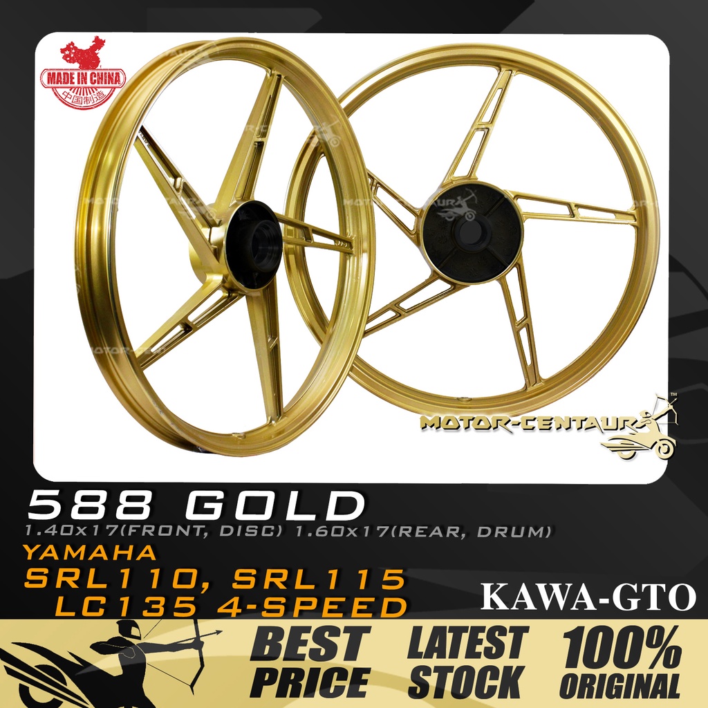 Rim Kawa Gto Sport Rims 588 1 40x17 Disc F 1 60x17 Drum R For Yamaha Lc135 4s Lagenda Srl110 115 Z Zr Fi Gold