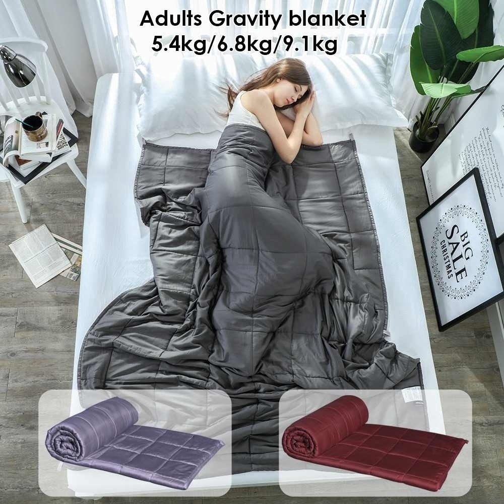 Weighted Blanket (48 X 72,12 Lbs) Microfiber Heavy Gravity Blanket To