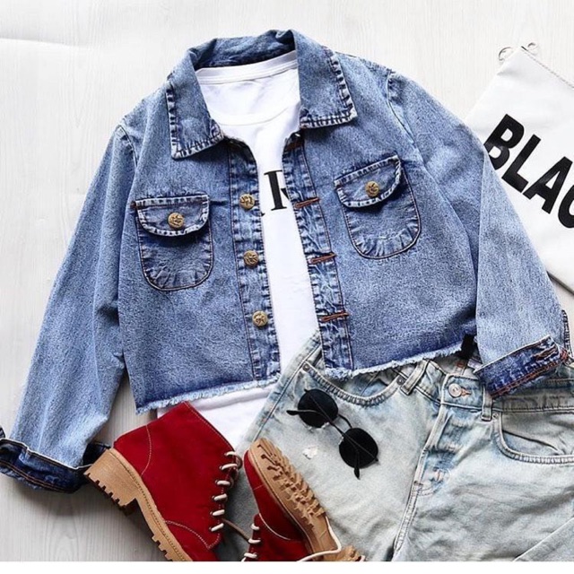 jaket denim crop