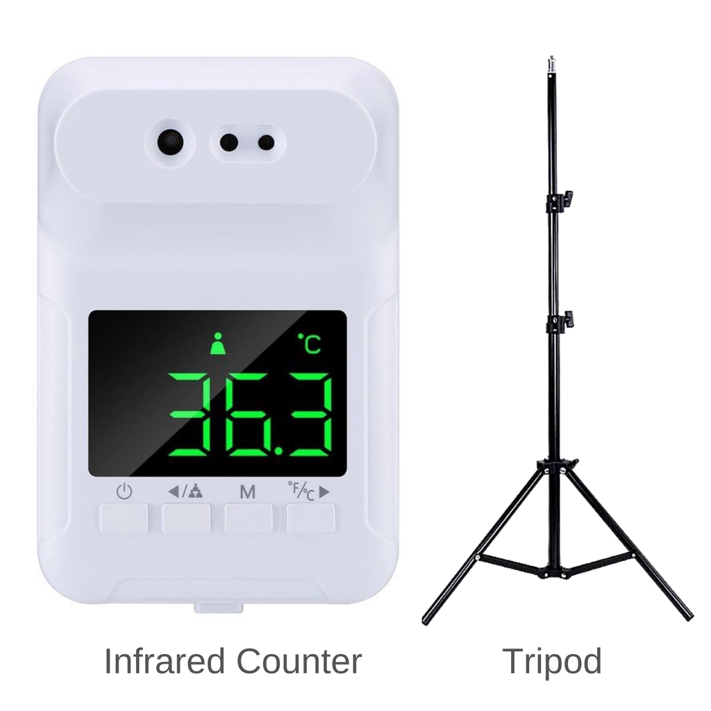 Non-contact Infrared Thermometer Hands Free Auto Forehead Switch with Tripod Suhu Badan ( K-3S / T06 / K3X / K3 PRO )