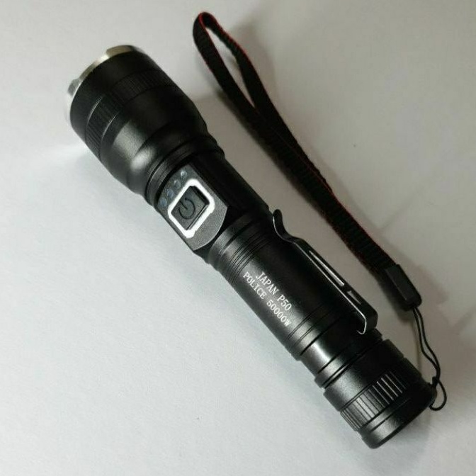 Torchlight Police 50000W Japan P50 (A) 3 light modes Zoom in 200m rechargeable battery