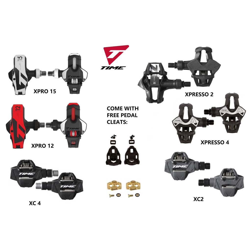 TIME PEDAL XPRO 15 XPRO 12 XPRESSO 4 XPRESSO 2 ATAC XC 4 XC4 XC 2 XC2 PEDAL CARBON FILLED ICLIC CLEAT ATAC CLEAT ROAD XC