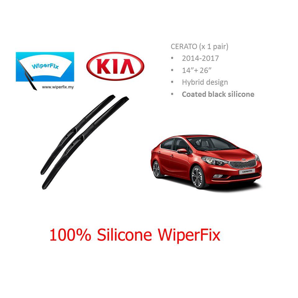 Kia Cerato (k3) 201420172020, Wiperfix Silicone Wiper, Hybrid Design Shopee Malaysia