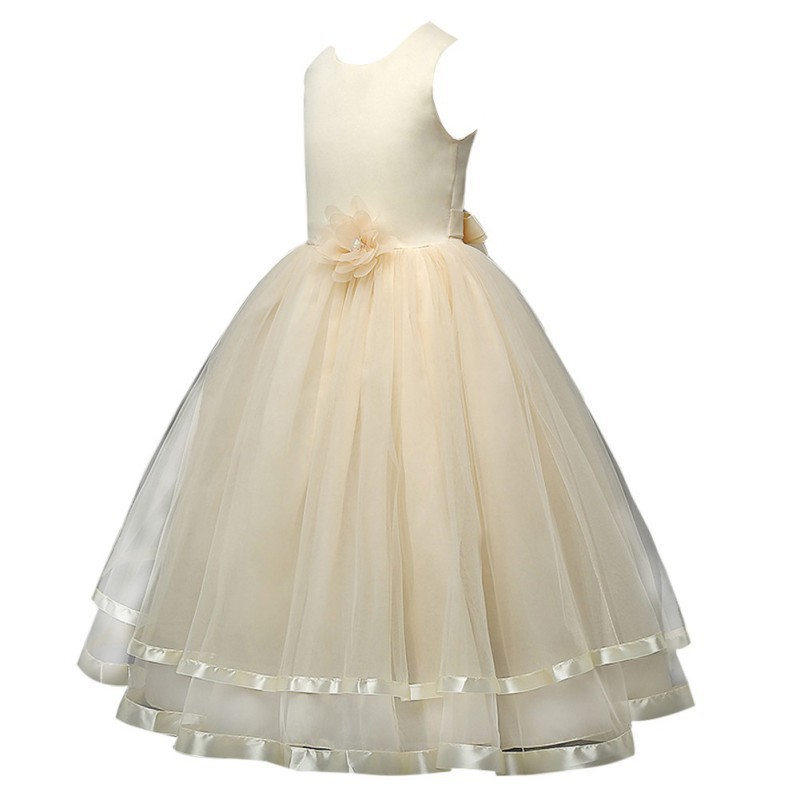 Kids Girls Toddler Clothing Elegant Party Dress Weddings Long Tutu