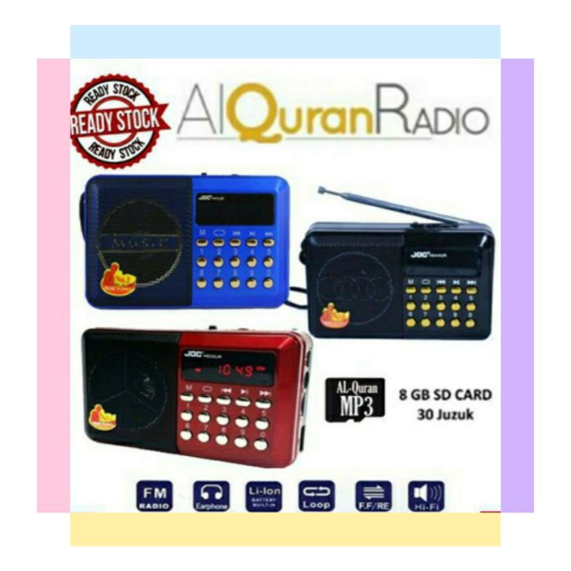 Shocking Sale❤Rechargeable JOC Radio  with Al Quran Memory Card / Digital MP3 Player FM