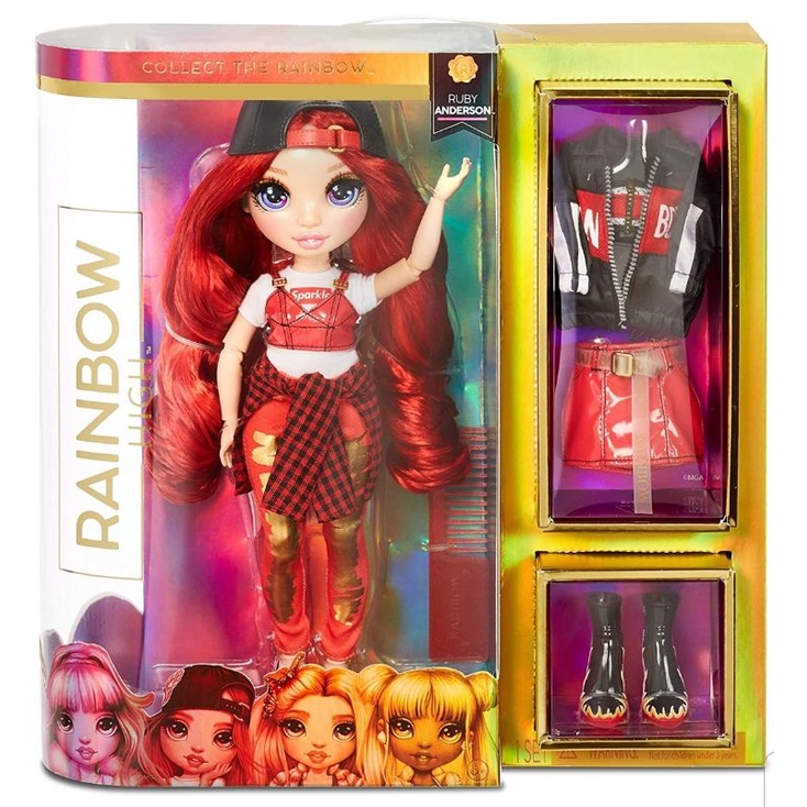 Rainbow High Ruby Anderson - Red Clothes Fashion Doll with 2 Complete Mix & Match Outfits and Accessories