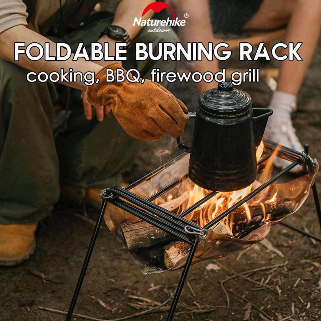 Naturehike Foldable Fire Rack Portable BBQ Cooking Firewood Grill Stove Camping Tent Chair Nail Peg Rope Flysheet Table