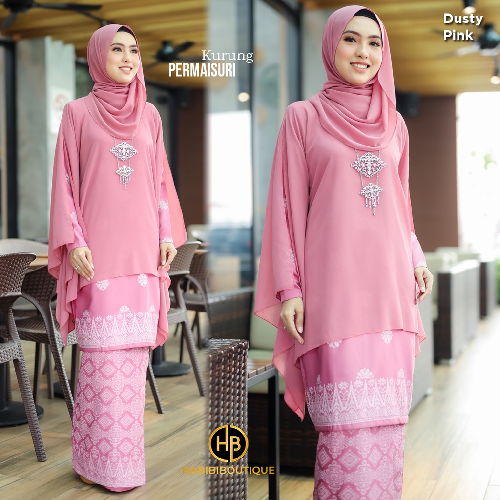 Kurung Permaisuri Dusty Pink by Habibi Boutique | Shopee Malaysia