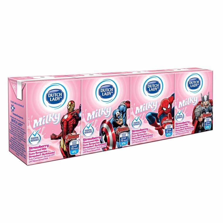 Dutch Lady Uht Kid Strawberry Flavoured Milk Susu Kotak Strawberi 4 X 125ml Shopee Malaysia