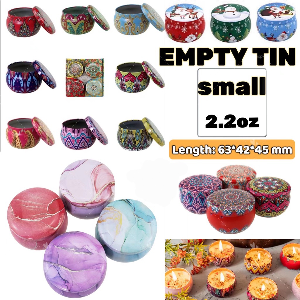Small Empty Tin 65ml 2.2oz Empty Tin Jar Tea Candy Jewelry Coin Storage Container Case DIY Candle Making Holder