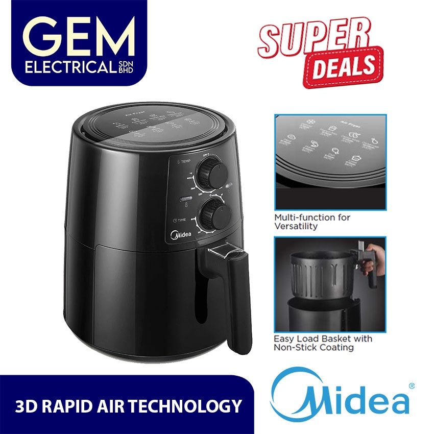 MIDEA 3.5L Air Fryer MAF-35A | 3D Rapid Air Technology | Shopee Malaysia