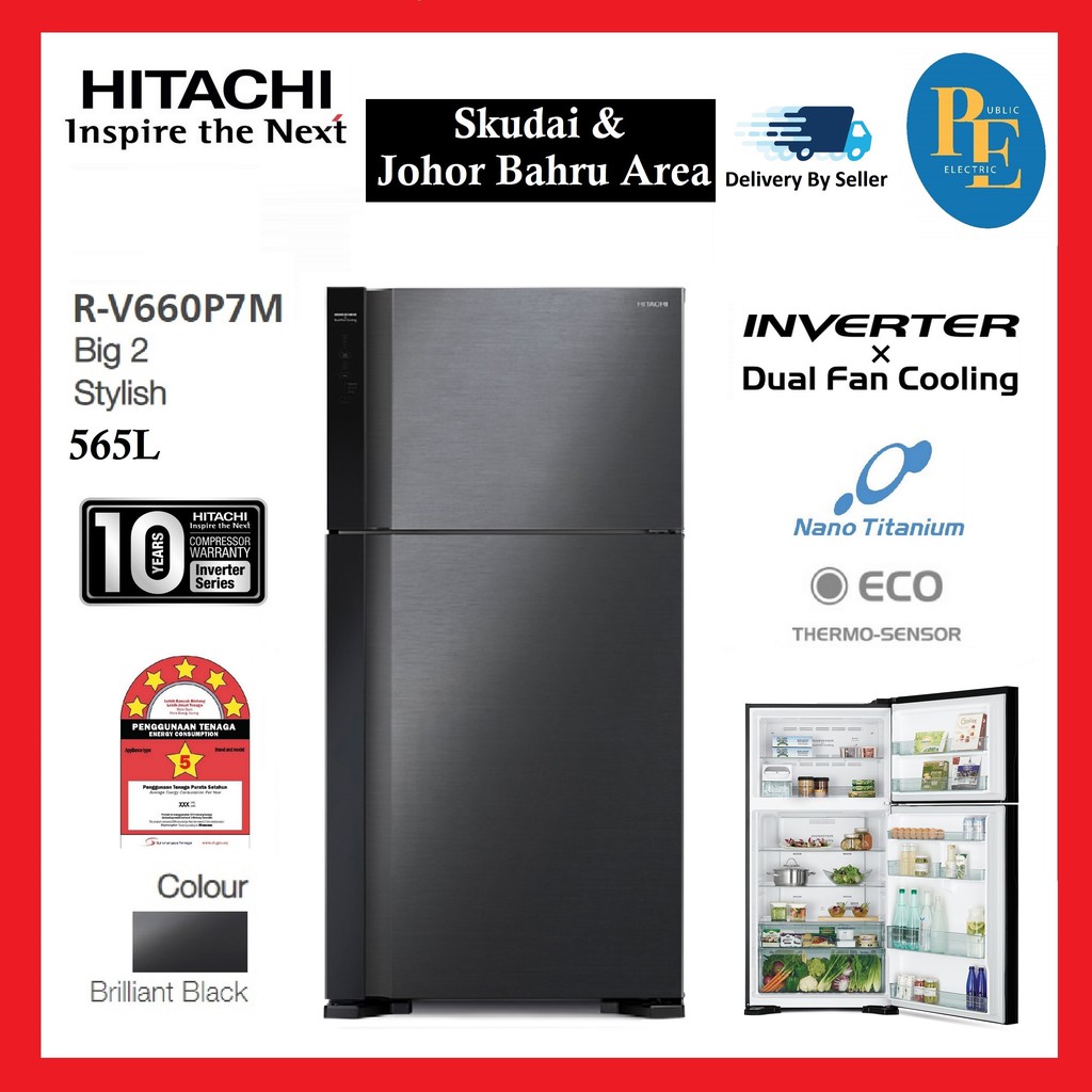 Skudai Johor Bahru Area Hitachi 565l Inverter X Dual Fan Cooling Refrigerator Fridge R V660p7m Shopee Malaysia