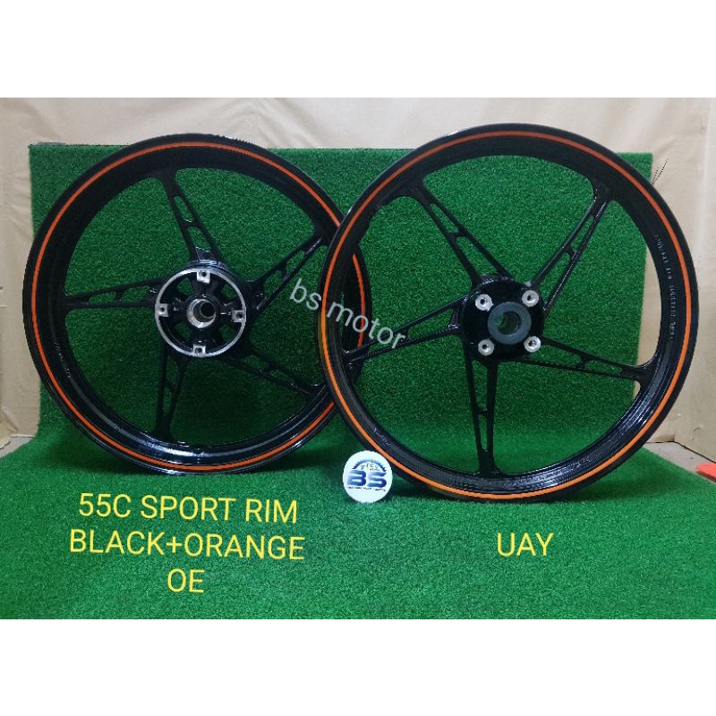 YAMAHA 55C Sport Rim Set Black+ Orange Original 100 Shopee Malaysia