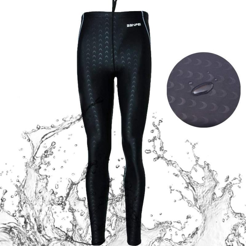 Men Swimming Pants Long Swim Leggings UV Protective Muslim Swimwear