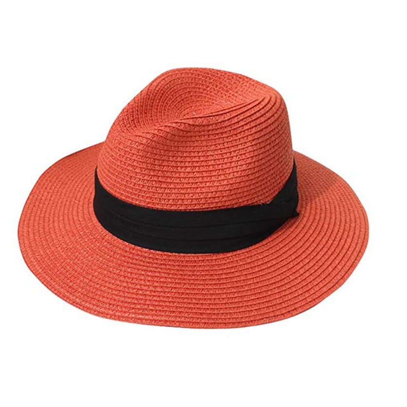 lanzom women wide brim straw panama roll up hat fedora beach sun hat upf50 