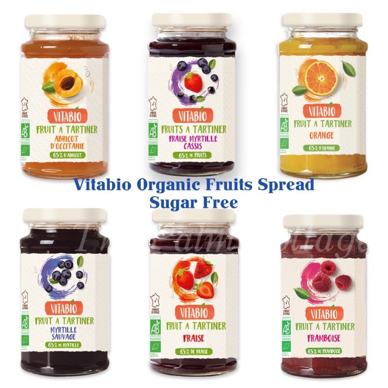 Vitabio Organic Fruits Jam Spread Sugar Free Imported From France