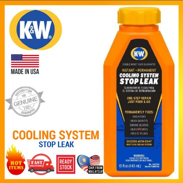 K&W Cooling System Stop Leak Radiator Head Gasket Engine Block Shopee