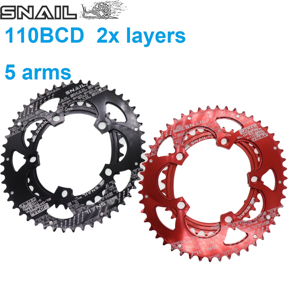 Bike Chainring Set Double Oval Chainring BCD 110mm Bicycle Chain Ring 35/50T 