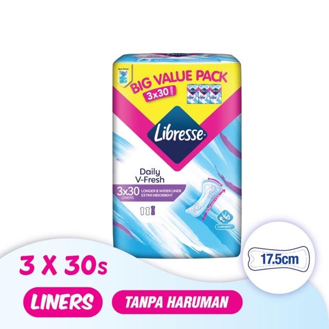 Libresse Longer Wider Liner 3x30 Shopee Malaysia