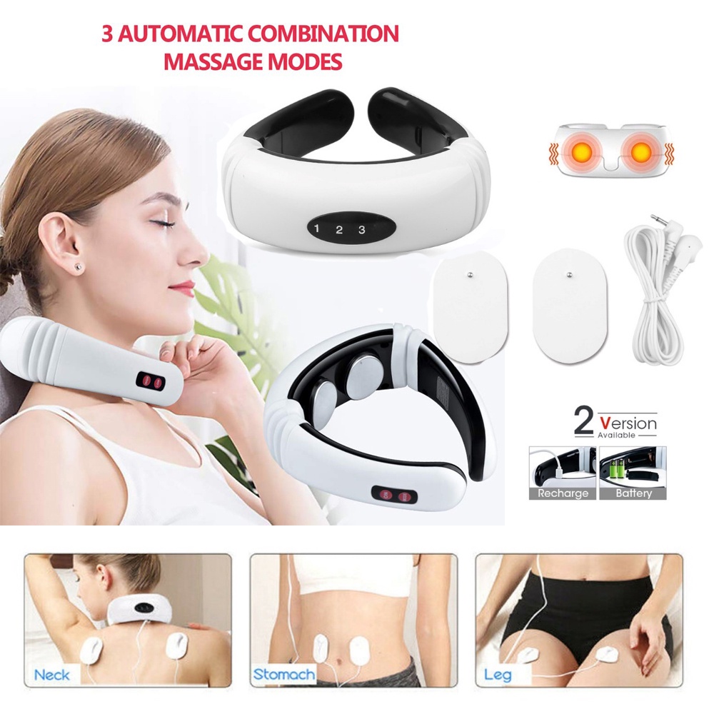 Neck Massager Portable Six Modes Electric Massager Physiotherapy Massager Pulse Massage Relaxation Therapy Nursing Tools