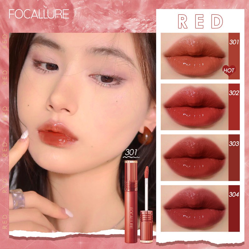 【3 Days Delivery】Focallure Jelly-Clear Dewy Lip Tint--Lip Gloss Lipstick High Pigment Long-Lasting Glossy Non-Stick Cup clear lipgloss Soft Smooth liptint #4