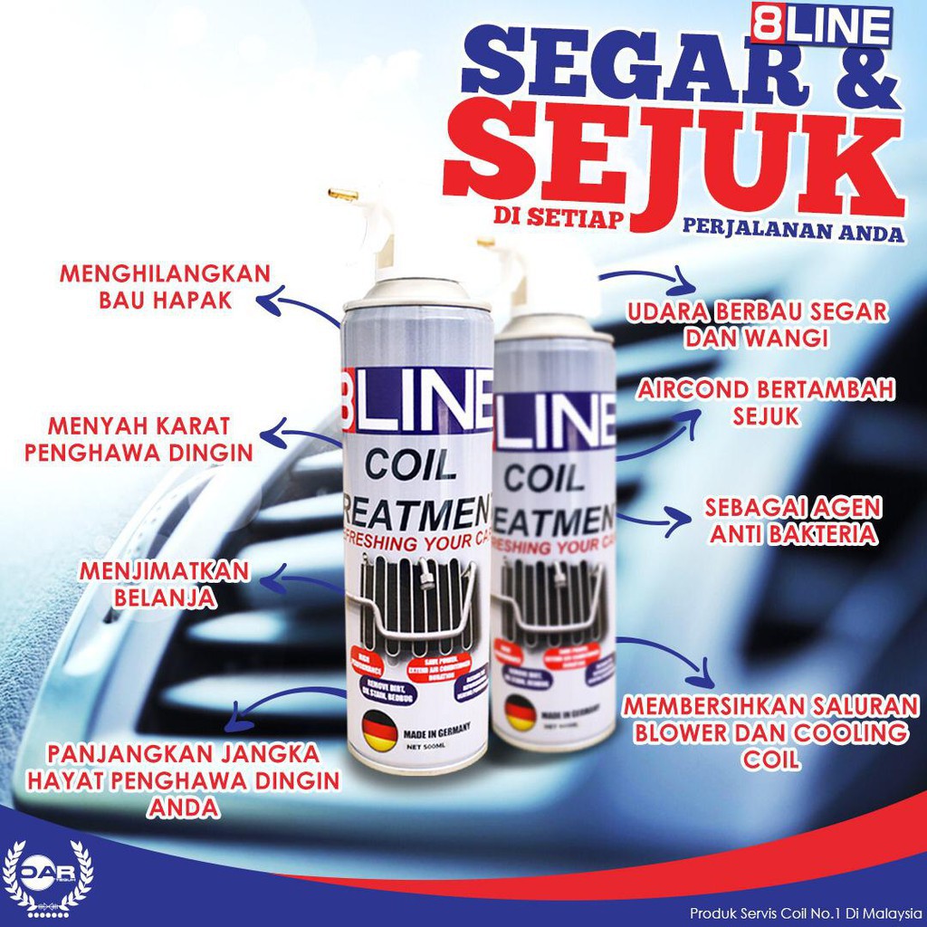 8Line Coil Treatment Original Aircond Coil Cleaner and Treatment for Car 8 Line (500 ML) | Shopee Malaysia
