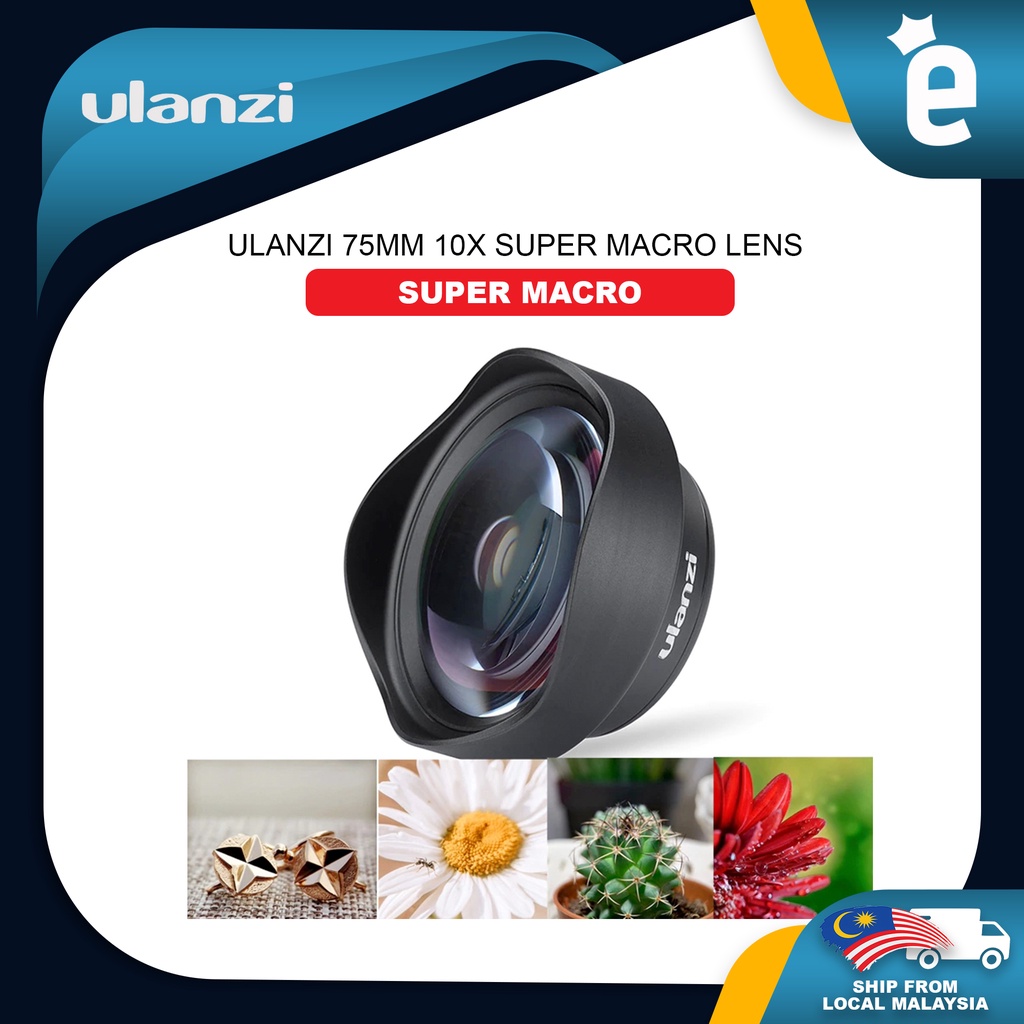 Ulanzi 75MM 10x Super Macro Lens Phone Camera Lens 17MM Thread HD Phone Lens for iPhone Piexl Huawei One Plus Xiaomi