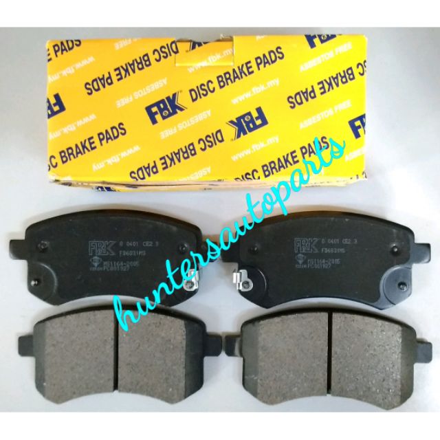FBK Brake Pad for Proton Exora (NonTurbo Model) Shopee Malaysia