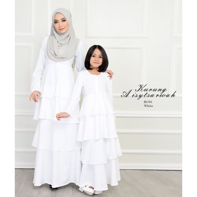Baju Raya Kurung Aisy Putih Saiz 6 Shopee Malaysia
