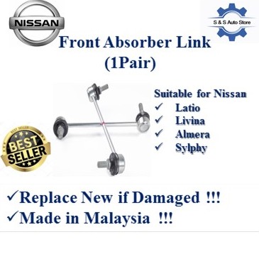 Absorber Stabilizer Suspension Link Front For Nissan Latio Almera Livina Sylphy Shopee Malaysia