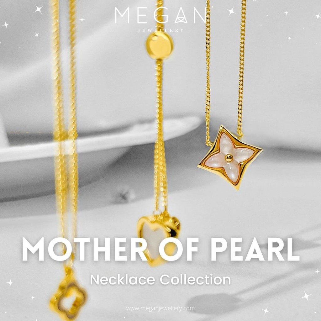 Megan Jewellery Mother of Pearl Necklace Emas 916