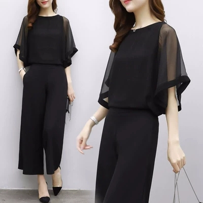 Fashion Women Jumpsuits High Waist Loose Wide Leg Pants Elegant Clothing