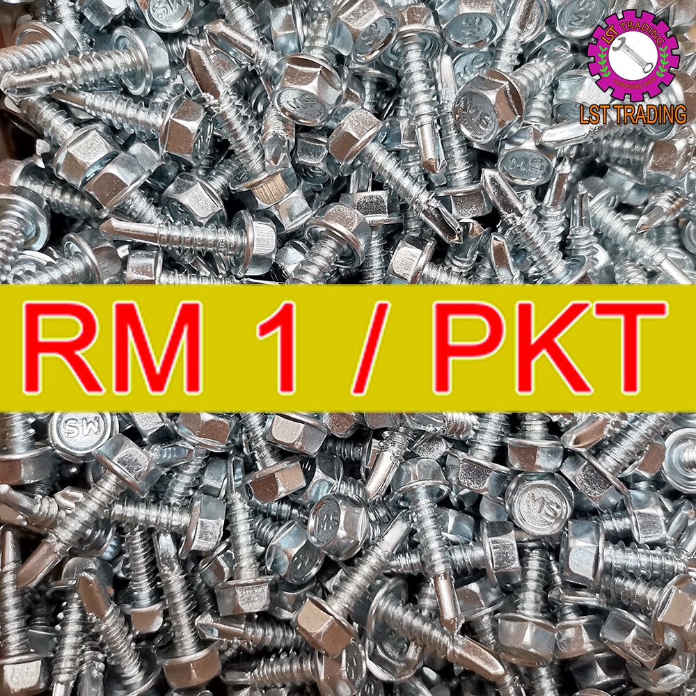 [READY STOCKS] HEX HEAD SELF DRILLING SCREW RM1 / SKREW KEPALA LAPAN ...