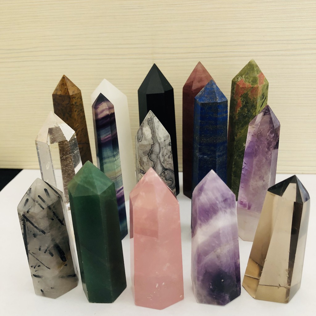 9 Kinds Crystal Point Rose Quartz Tower Smoky Crystal 能量水晶柱 Shopee Malaysia