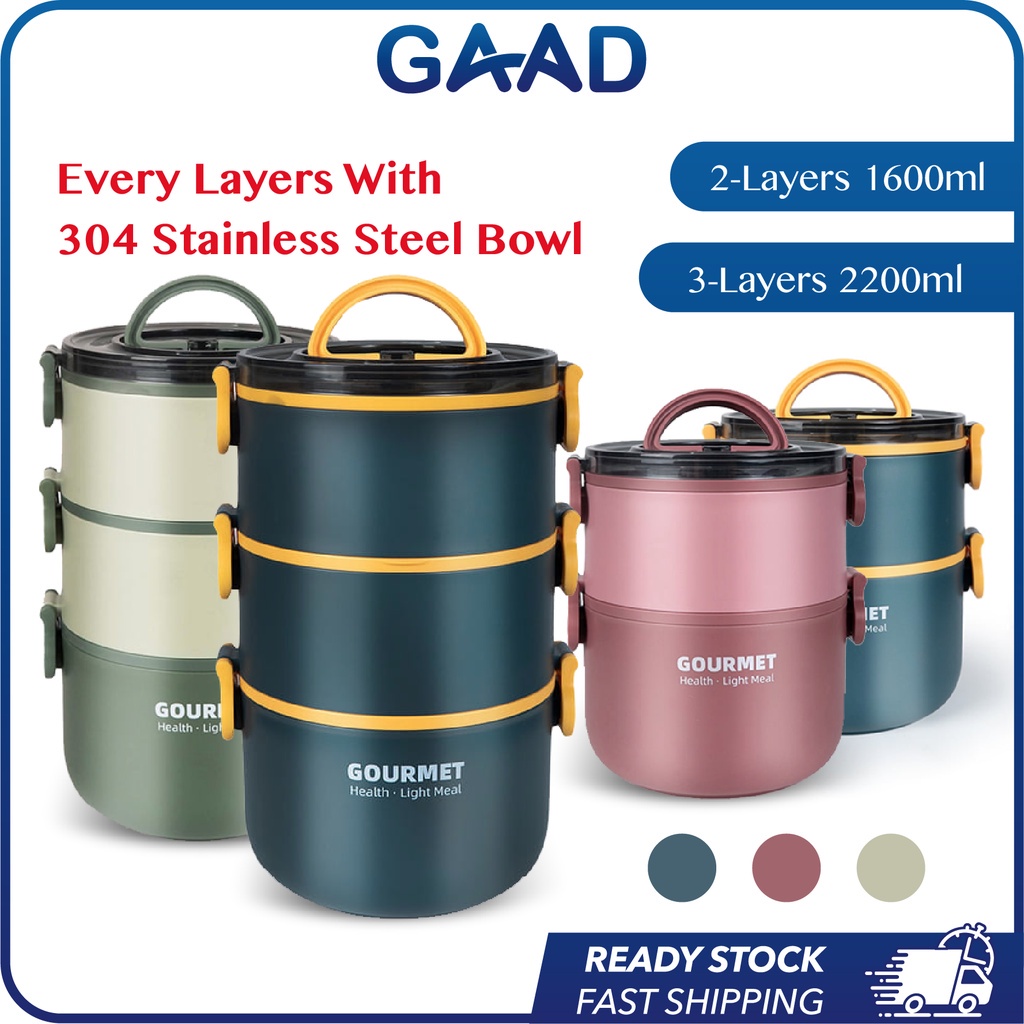 [READY STOCK] 304 Stainless Steel Multi Layers Thermos Insulation Lunch Box Bento Bekas Makanan Tahan Panas Food Warmer