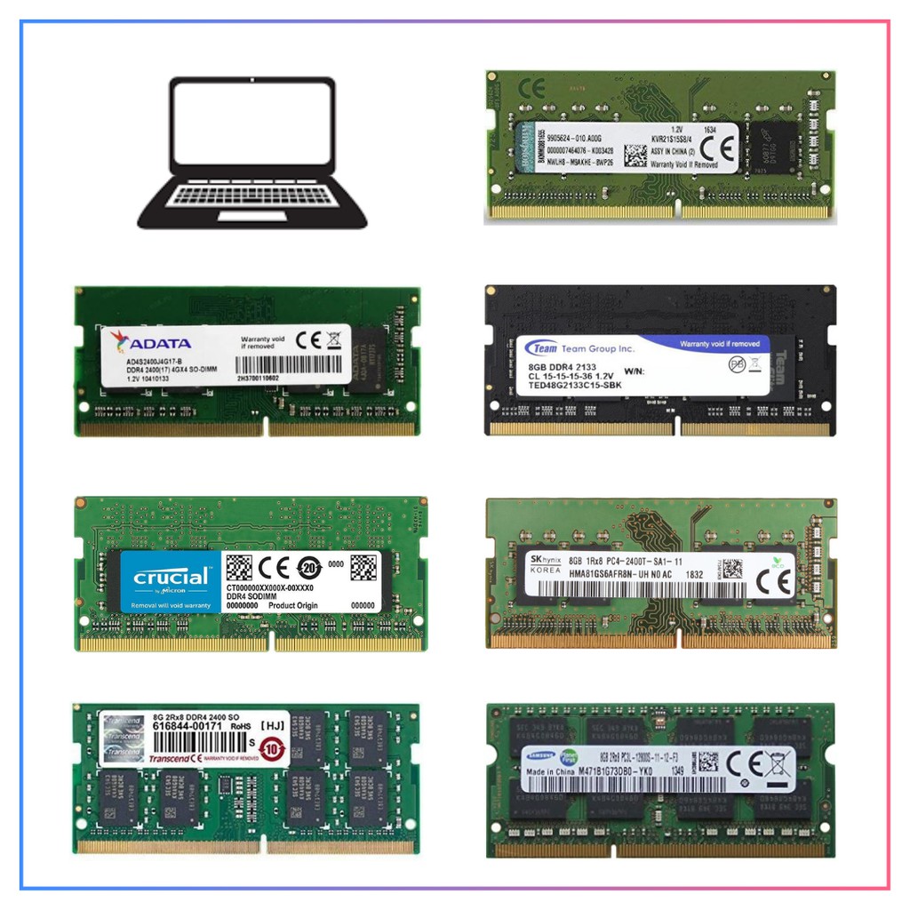 DDR3/DDR4 | Hynix/Nanya/Samsung/Ramaxel | 1GB/2GB/4GB/8GB | Notebook