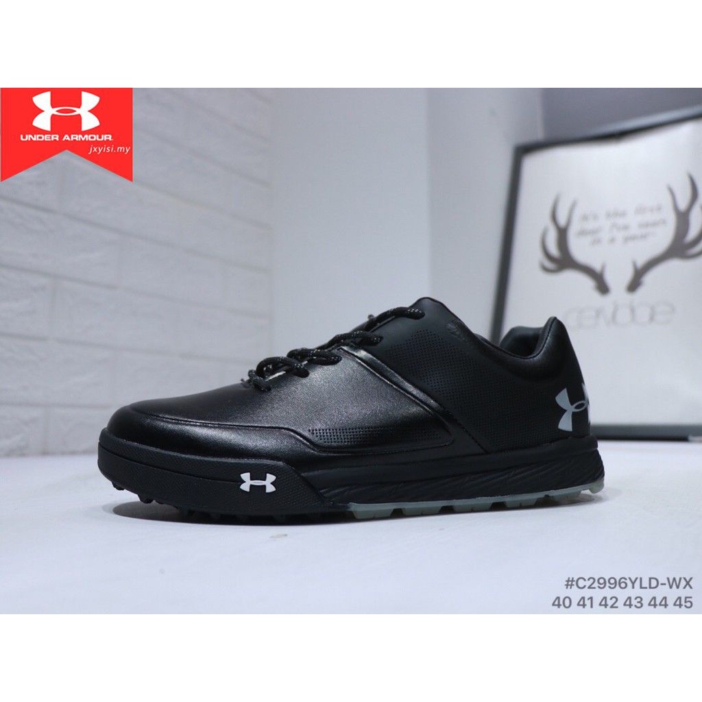 black leather under armour shoes