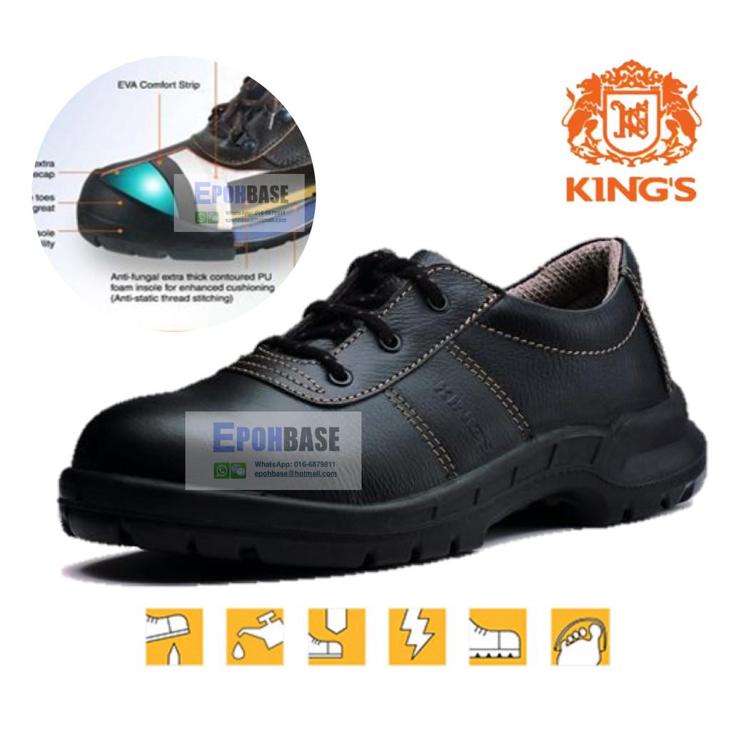 KWS800 King's Full Grain Leather Laced Safety Shoe (1 PAIR), Kings
