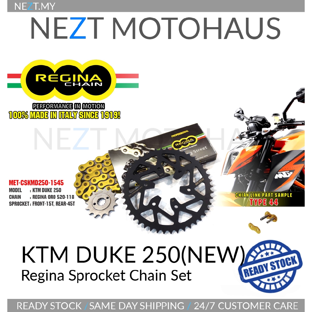 KTM DUKE 250 New Regina Sprocket Chain Set | Shopee Malaysia