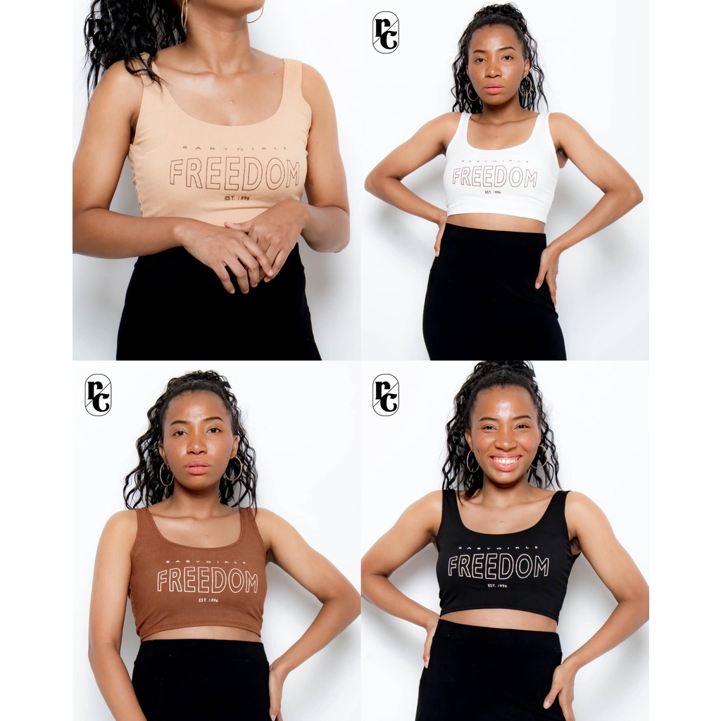 Freedom Squareneck sleeveles Knitted crop top/One size fit XS to Medium