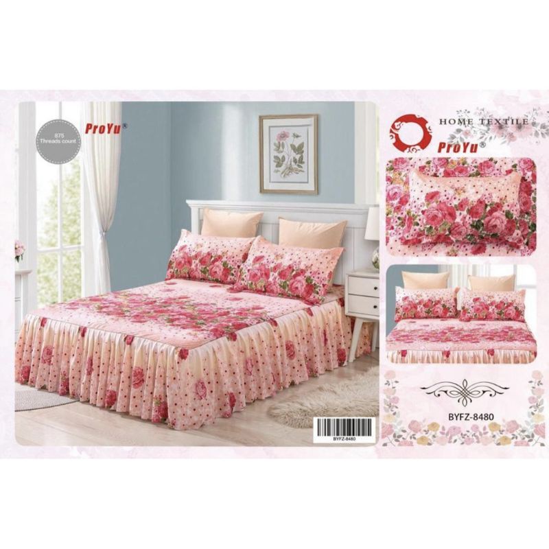 CLEAR STOCK 3 IN 1 SET KING/QUEEN SIZE ROPOL CADAR BEDSHEET