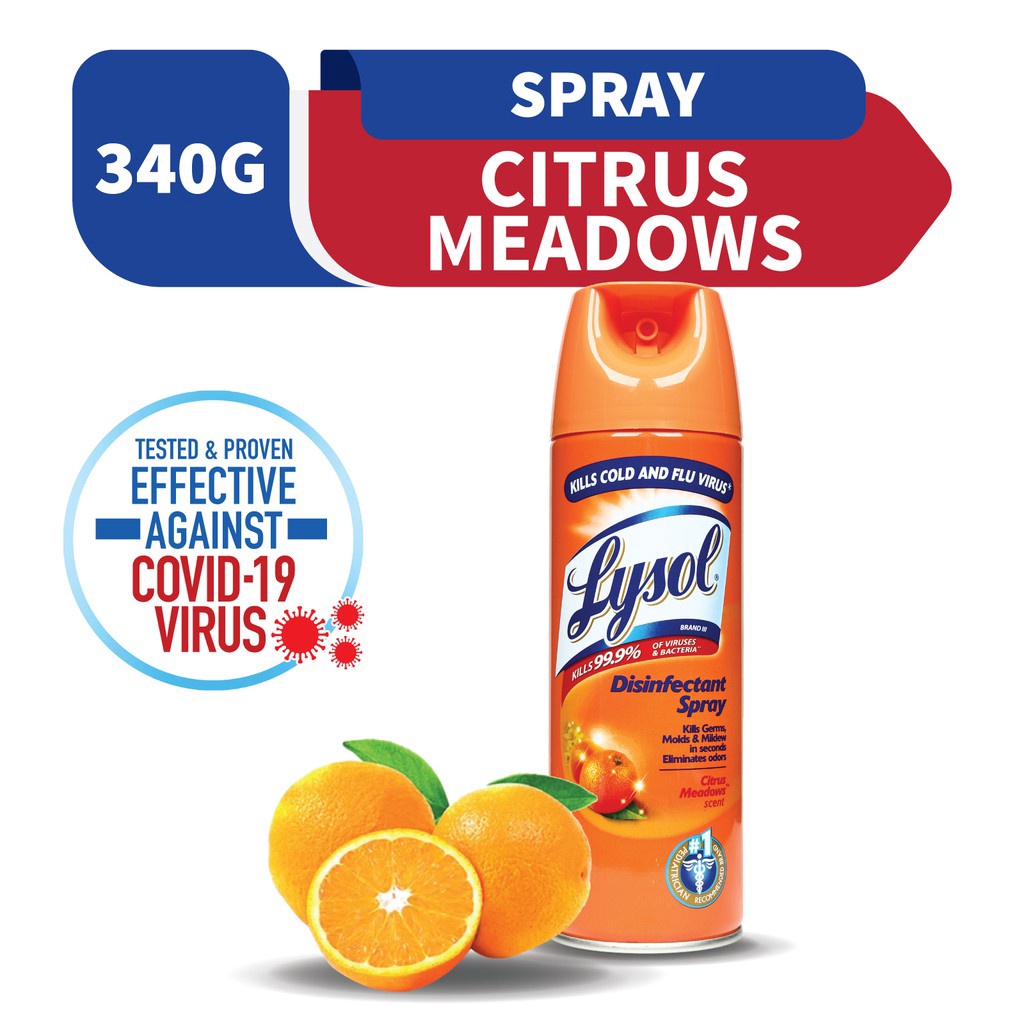 Lysol Disinfectant Spray Citrus Meadows (340g) Shopee Malaysia