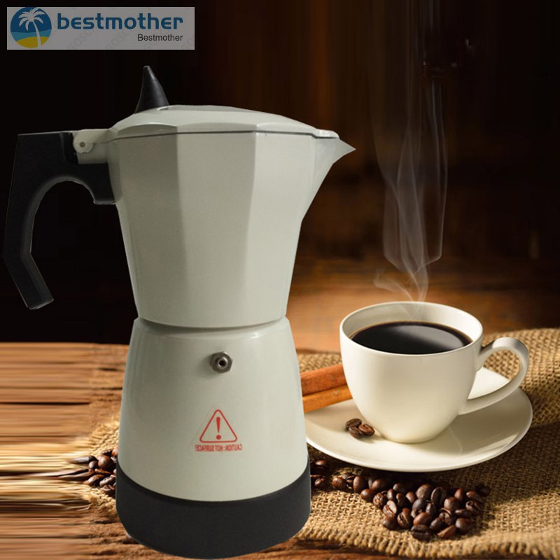 300ml Electric Coffee Maker Aluminum Moka Pot Mocha Coffee Maker