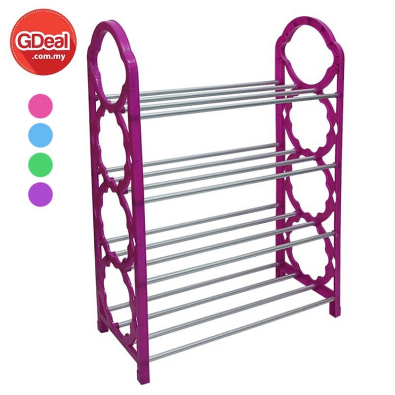 4 Layer Simple Shoe Rack Display Cabinet Shoes Racks Storage Random Color Shopee Malaysia