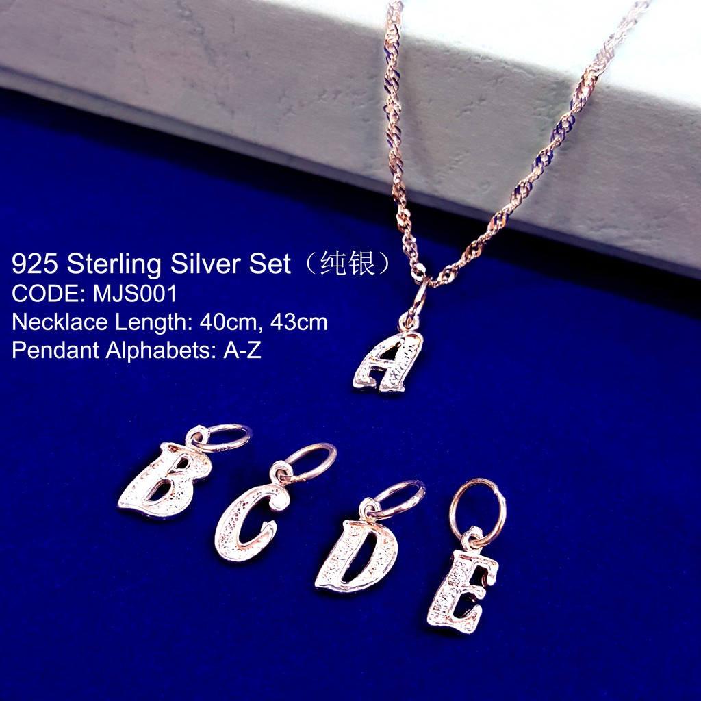 Necklace ABC Sterling Silver 925 Set ( Rantai ABC Perak ...